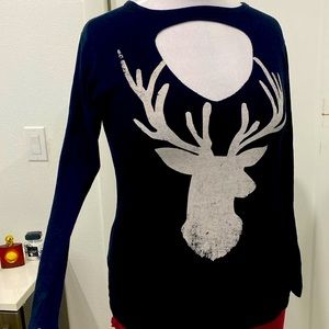 Color Bear Ling Sleeve Cut Out TSHIRT Deer Graphic |Size 1X